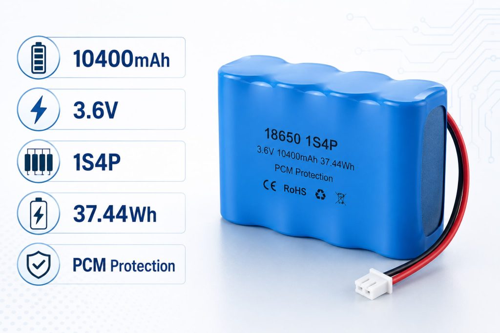 18650 1S4P Battery Pack