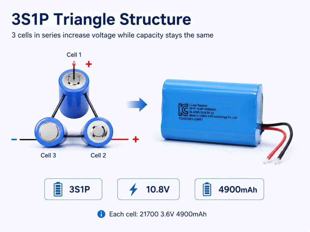21700 3S1P 4900mAh triangle battery pack2