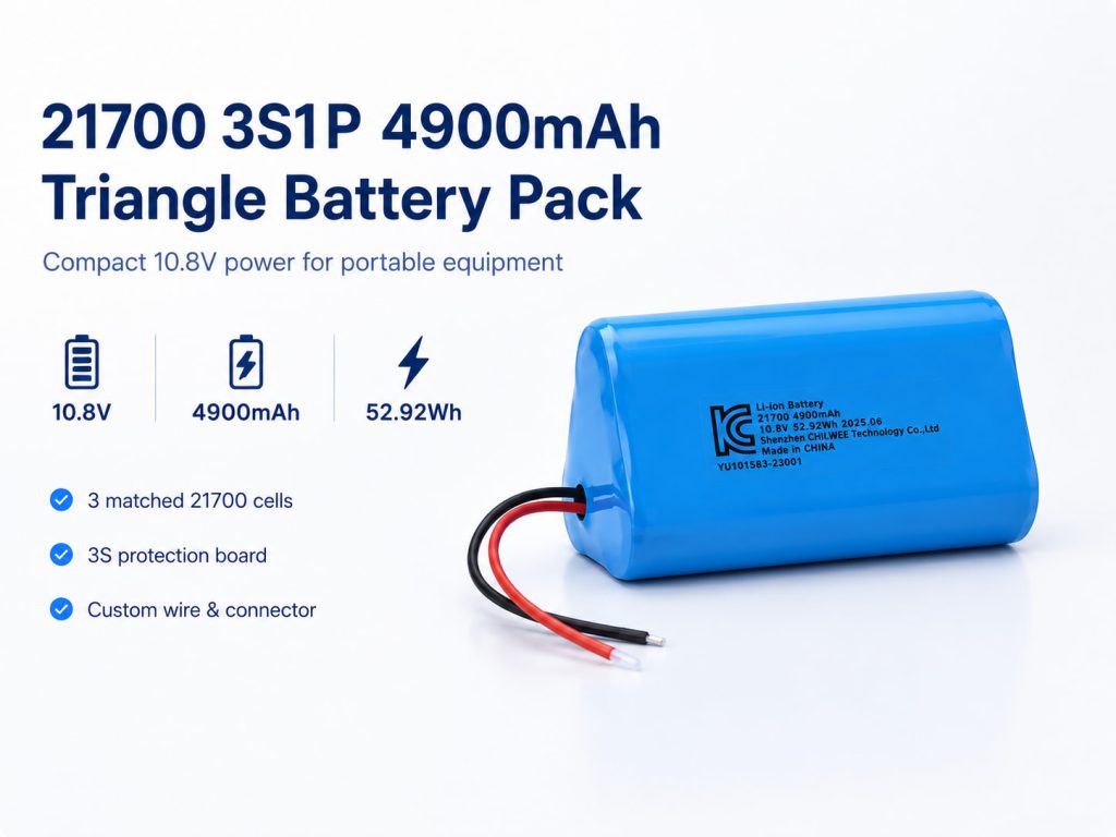 21700 3S1P 4900mAh triangle battery pack3