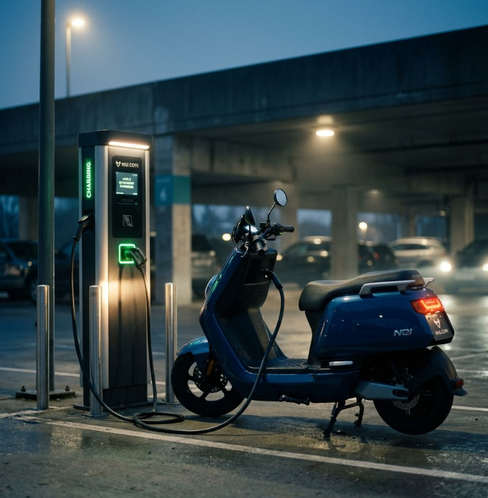 12V rechargeable lithium battery powering an automated guided vehicle in a warehouse