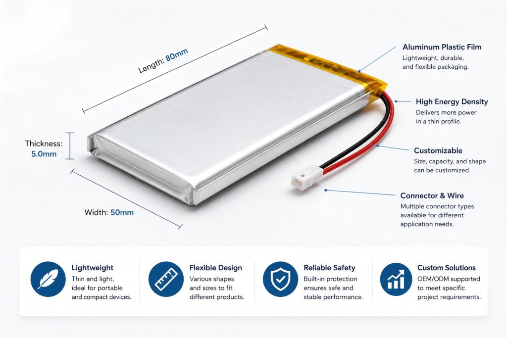 LiPo pouch battery for custom battery design