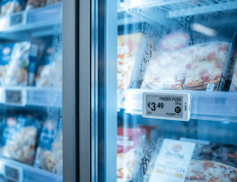 CR2032 for smart tags powering an ESL inside a supermarket freezer section