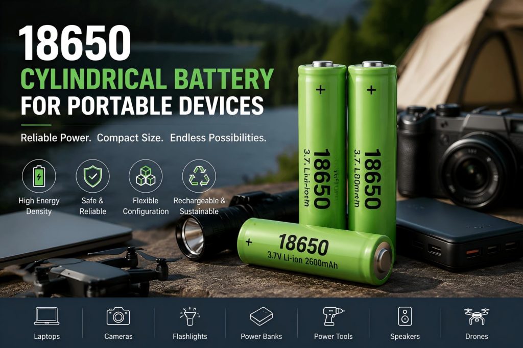 18650 cylindrical battery pack in portable power bank and mini UPS