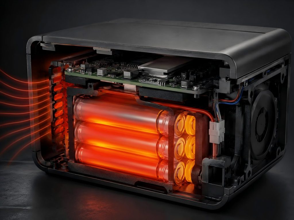 Lithium battery heat buildup inside a poorly ventilated device