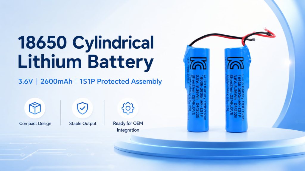 18650 Cylindrical Lithium Battery 62600mAh, 3.6V19